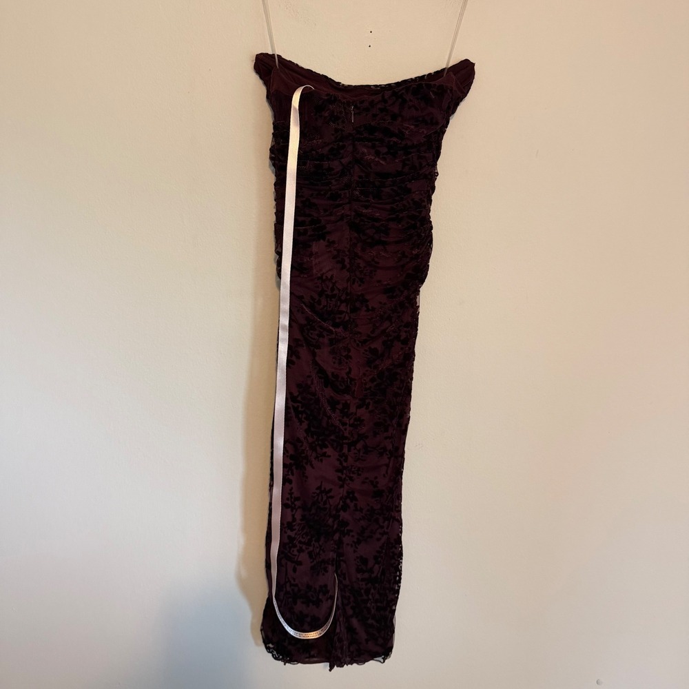 NWT House of CB Isadora midi dress black cherry decore corset velvet XS romantic - Picture 4 of 7